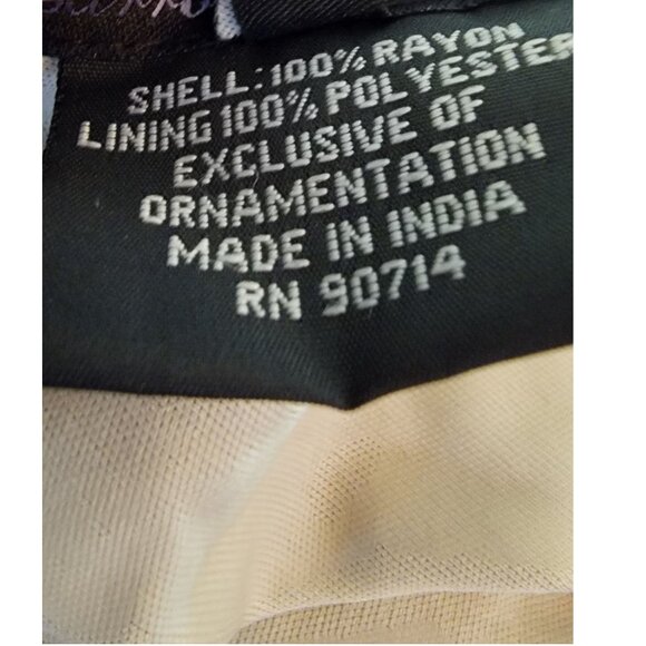 Pisarro Nights Beaded Illusion Evening Gown, Charcoal Gray, Womens Size 10 - Picture 7 of 8